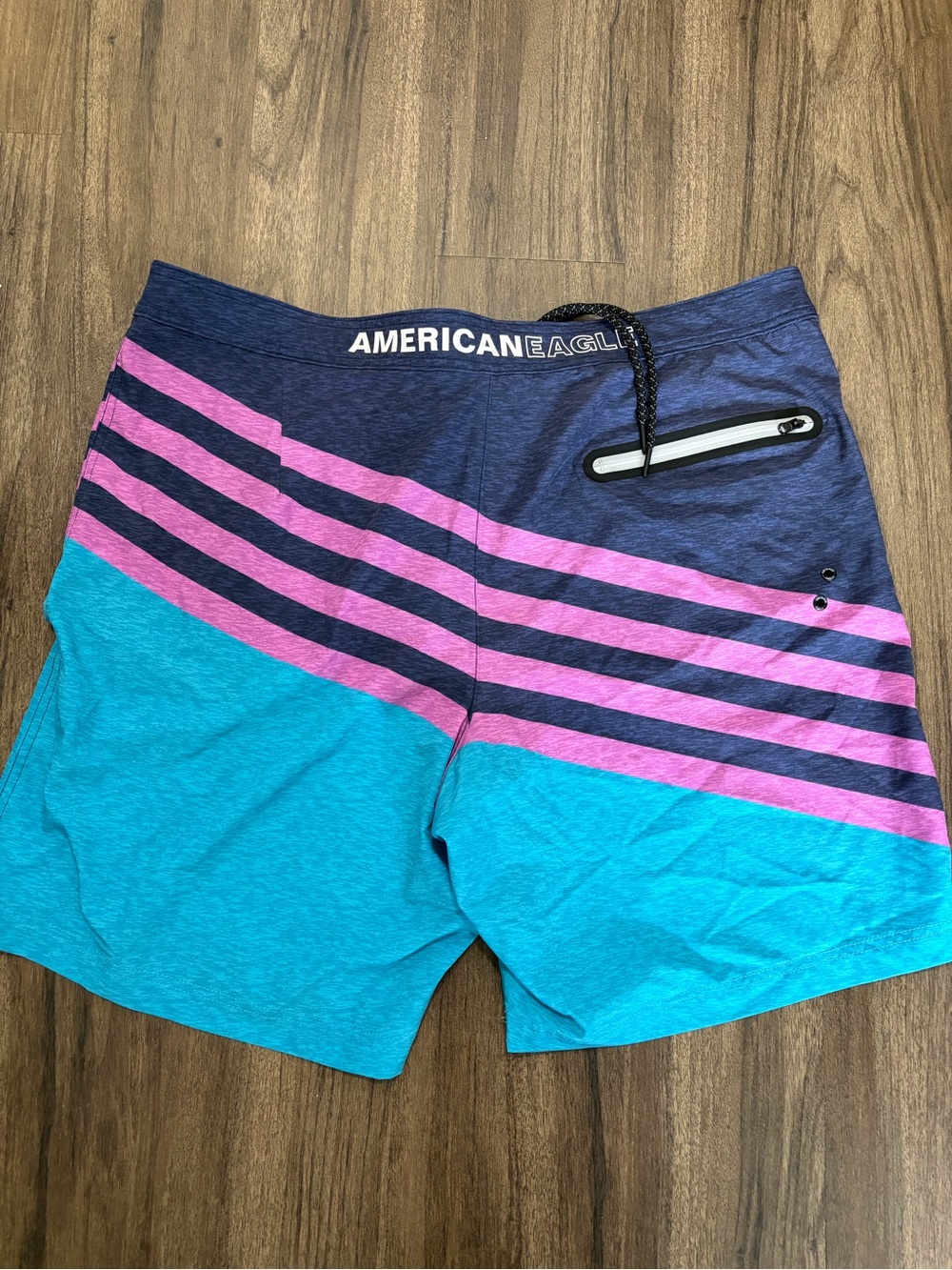 American Eagle Outfitters Teal, Pink & Navy Men's Swim Board Shorts